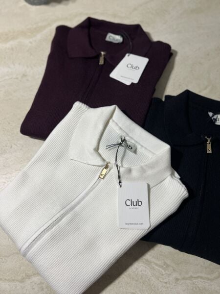 Bym çift fermuarlı Merserize hırka