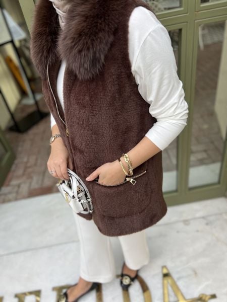 Angora Yelek Kahverengi