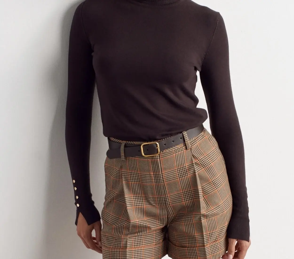 Bisiklet yaka droplu kazak kahve