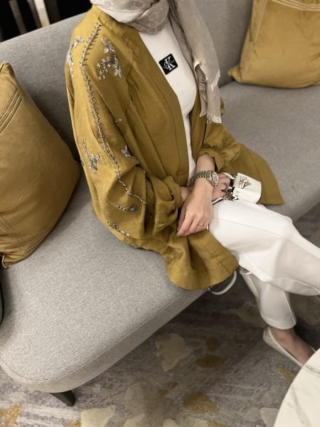 İşlemeli Kimono Yağ Yeşili / ÖN SİPARİŞ