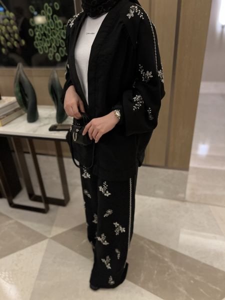 İşlemeli Kimono Takım Siyah / ÖN SİPARİŞ