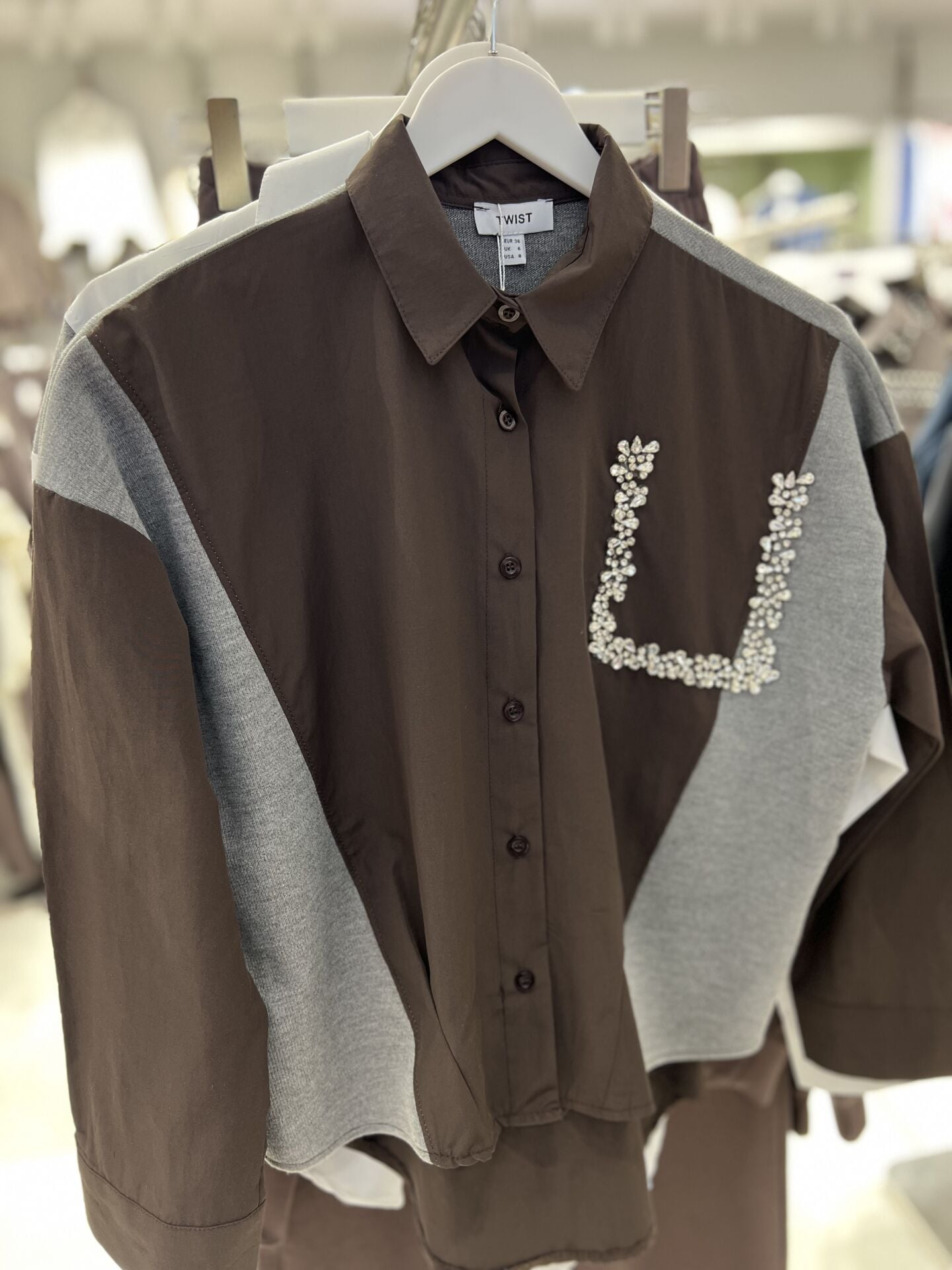 Twst kısa gömlek kahve