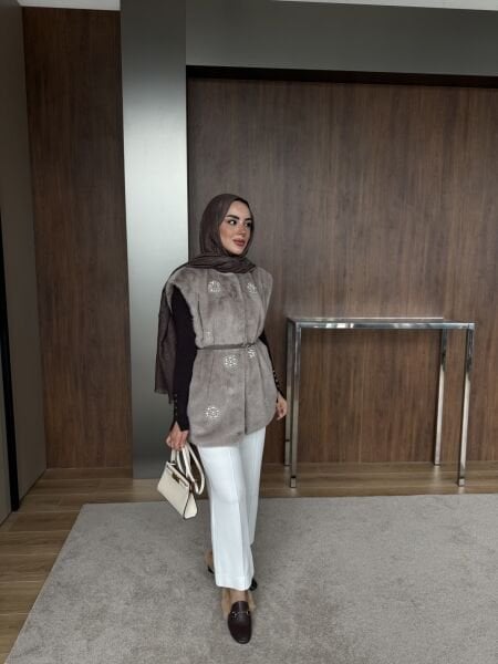 Taşlı Kürk Yelek / TAŞ