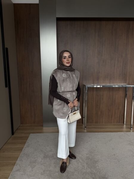 Taşlı Kürk Yelek / TAŞ