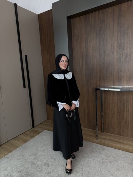 Yakalı Kadife Ceket