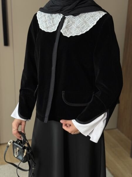 Yakalı Kadife Ceket