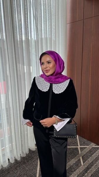 Yakalı Kadife Ceket