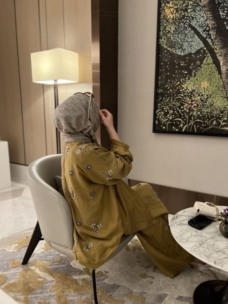 İşlemeli Kimono Takım Yağ Yeşili