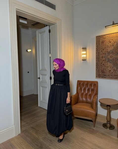 Balon Elbise / SİYAH