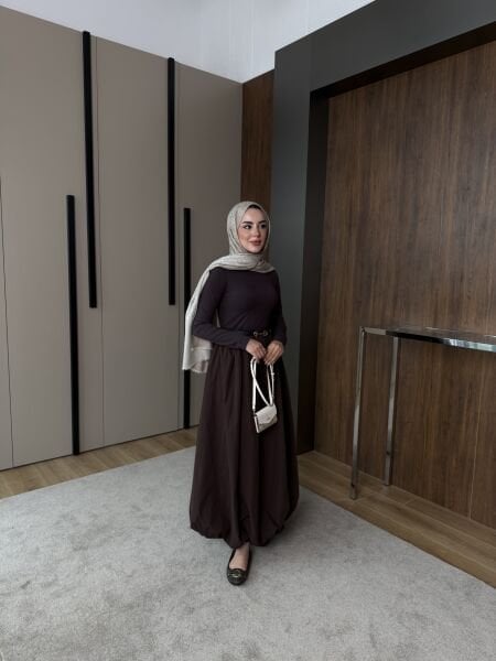 Balon Elbise / KAHVE