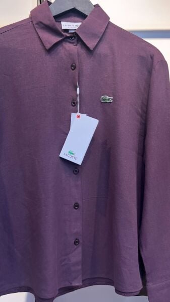 Lacoste Keten Gömlek Bordo