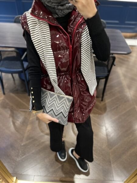 Roza Şişme Yelek BORDO