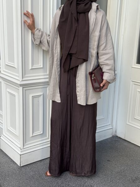 Zara saten pantolon kahve