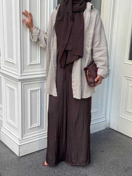 Zara saten pantolon kahve