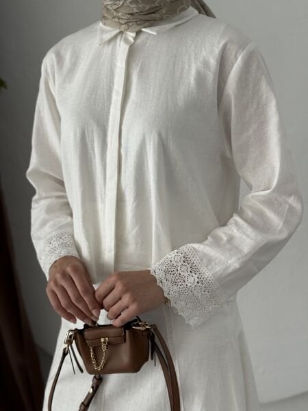 DANTEL DETAYLI TAKIM BEYAZ