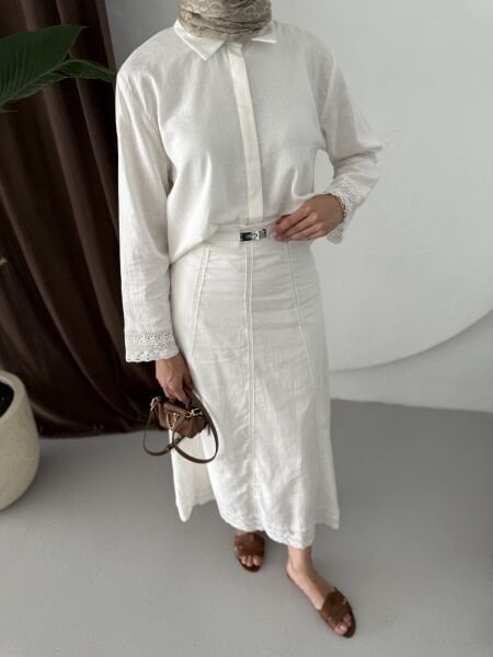 DANTEL DETAYLI TAKIM BEYAZ