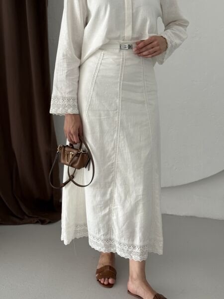 DANTEL DETAYLI TAKIM BEYAZ