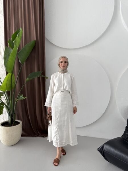 DANTEL DETAYLI TAKIM BEYAZ