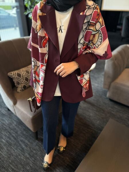 Blazer ceket bordo
