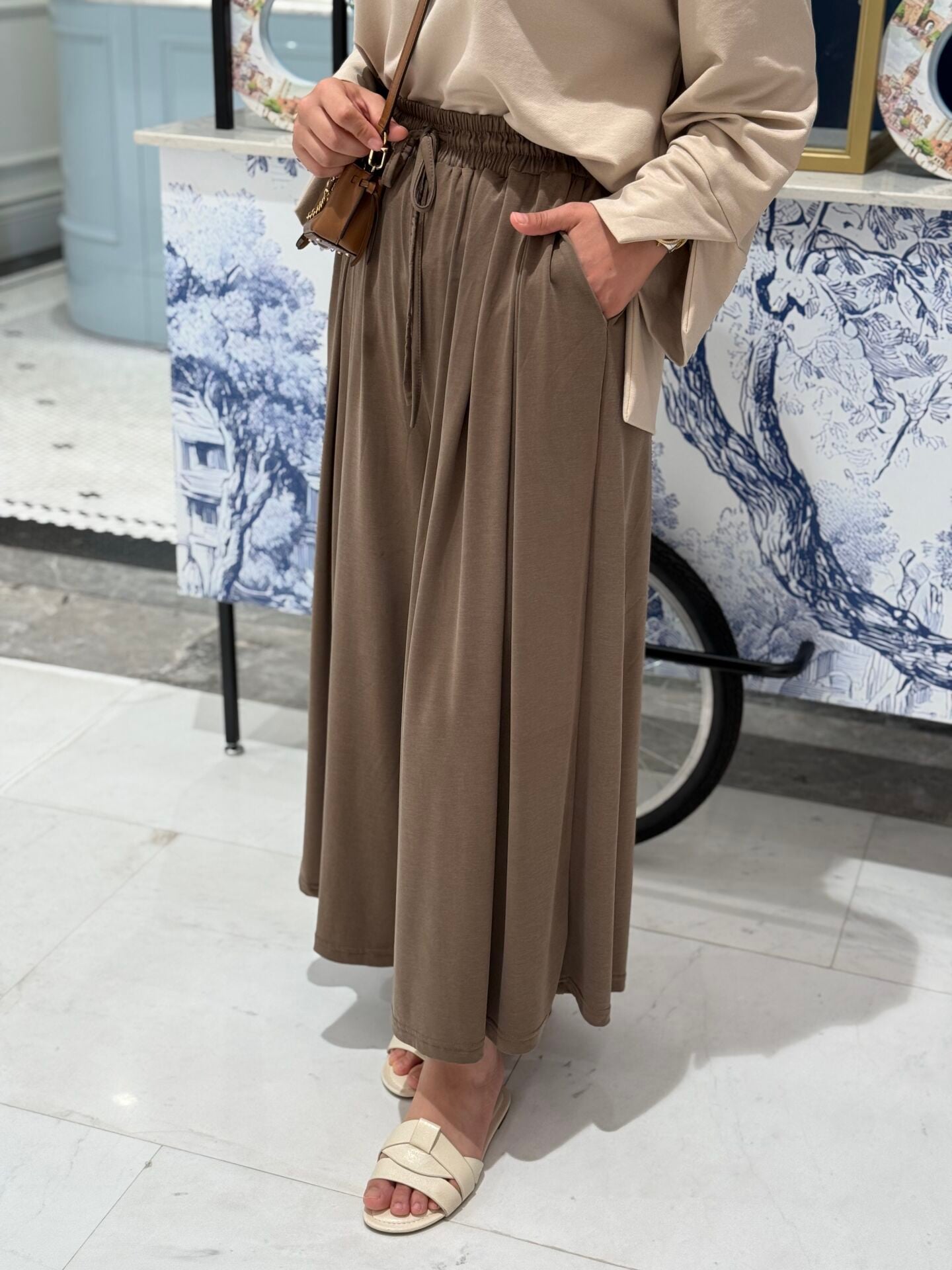 Oysh etek pantolon Camel