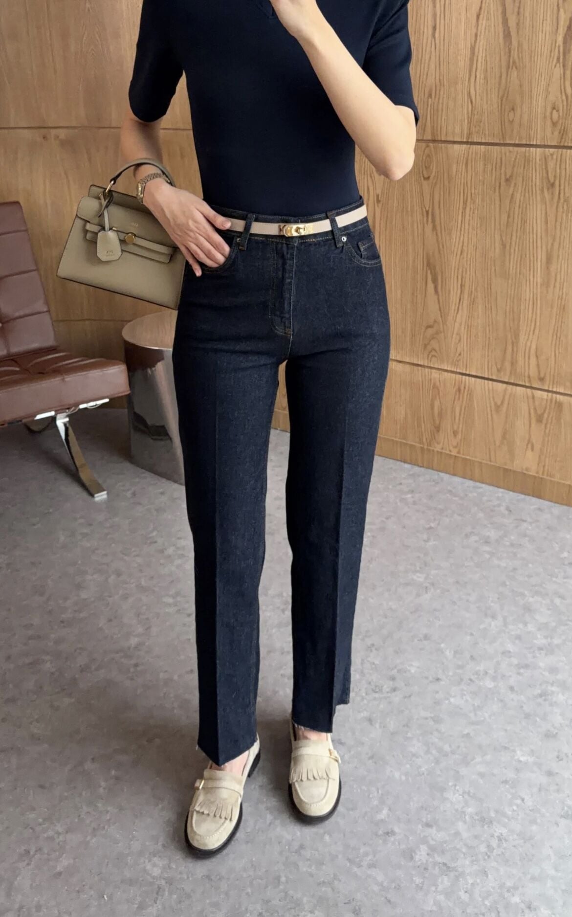 Ütü izli kot pantolon