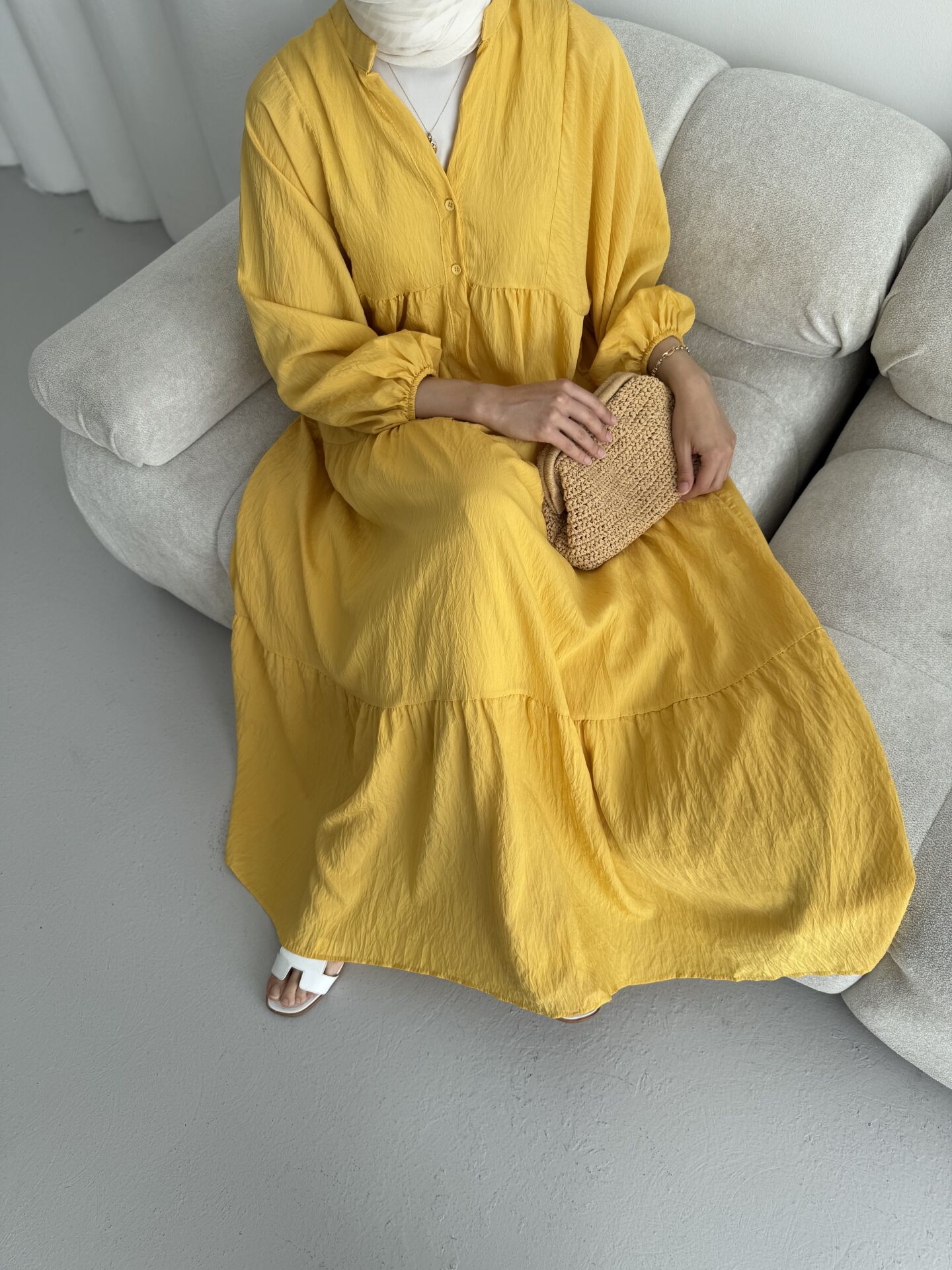 Modal Elbise Sarı