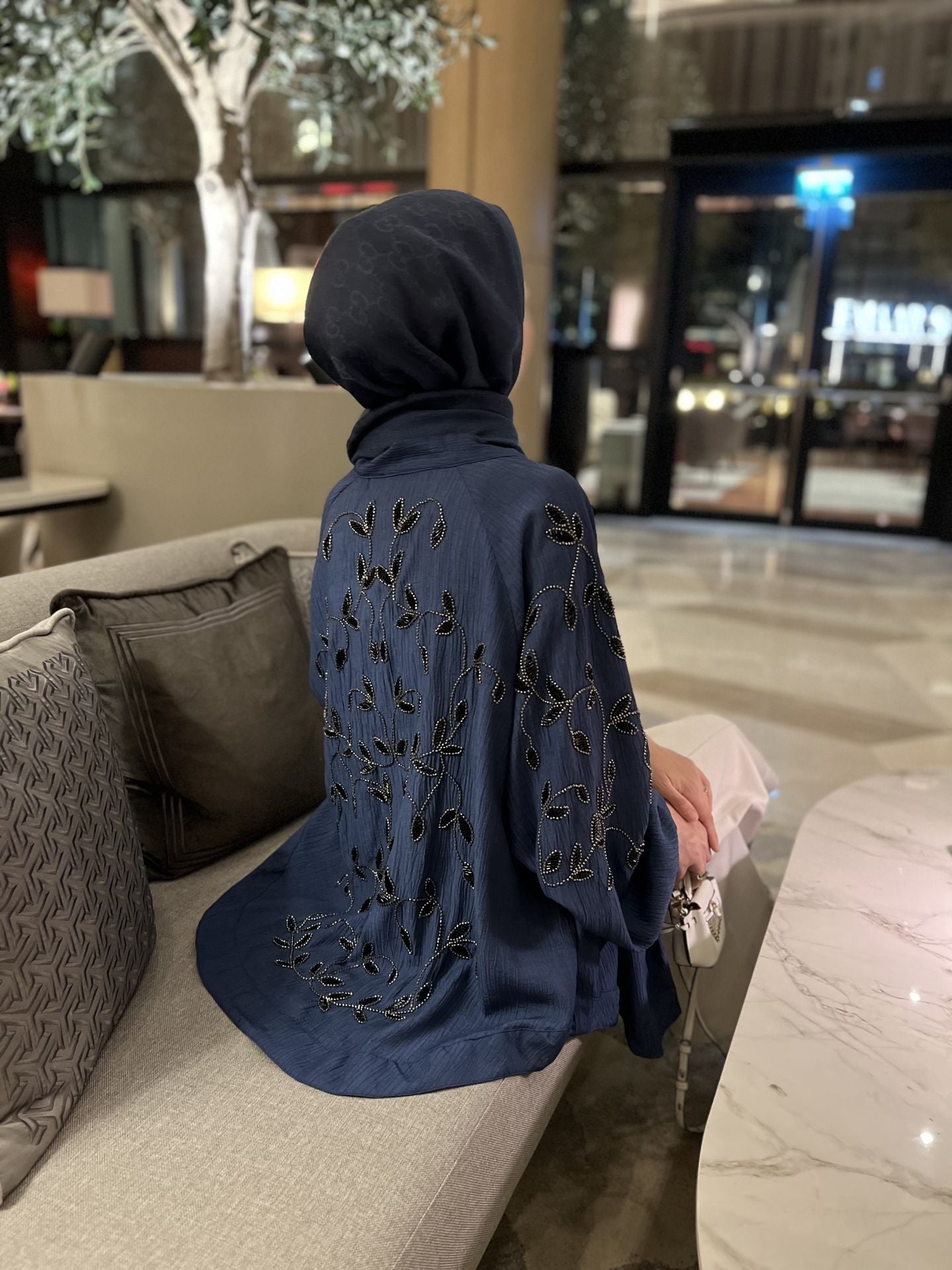 Lerry İşlemeli Kimono Mavi