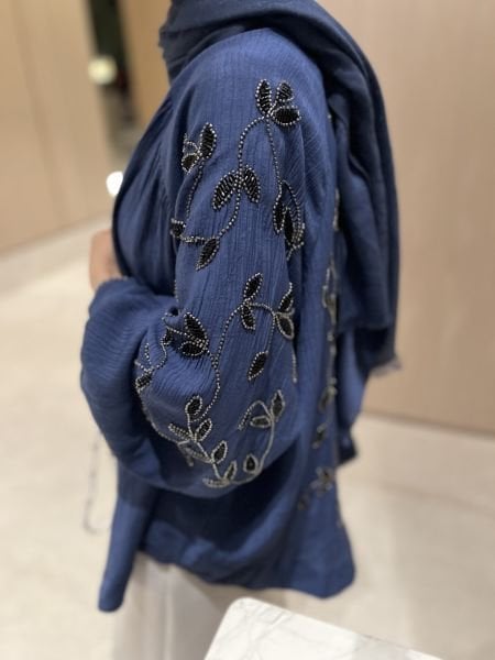 Lerry İşlemeli Kimono Mavi