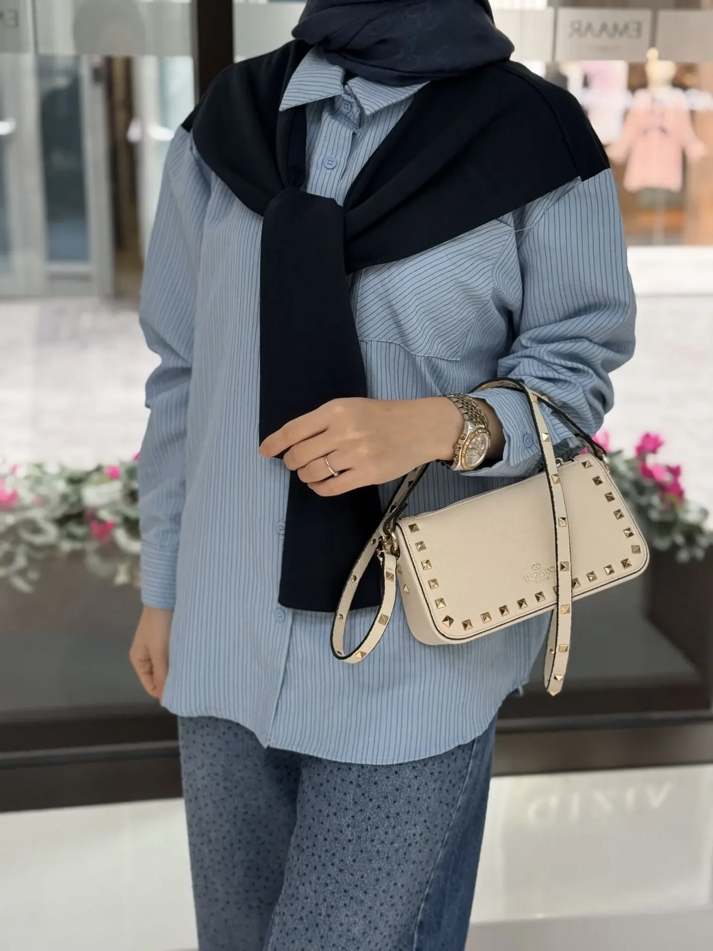 Bağlamalı gömlek Mavi