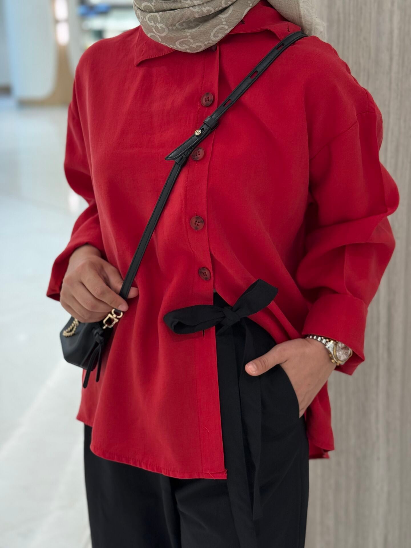 Tensel Gömlek Kırmızı / Ön sipariş