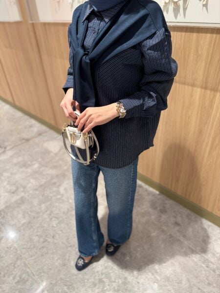 Bağlamalı Gömlek Lacivert