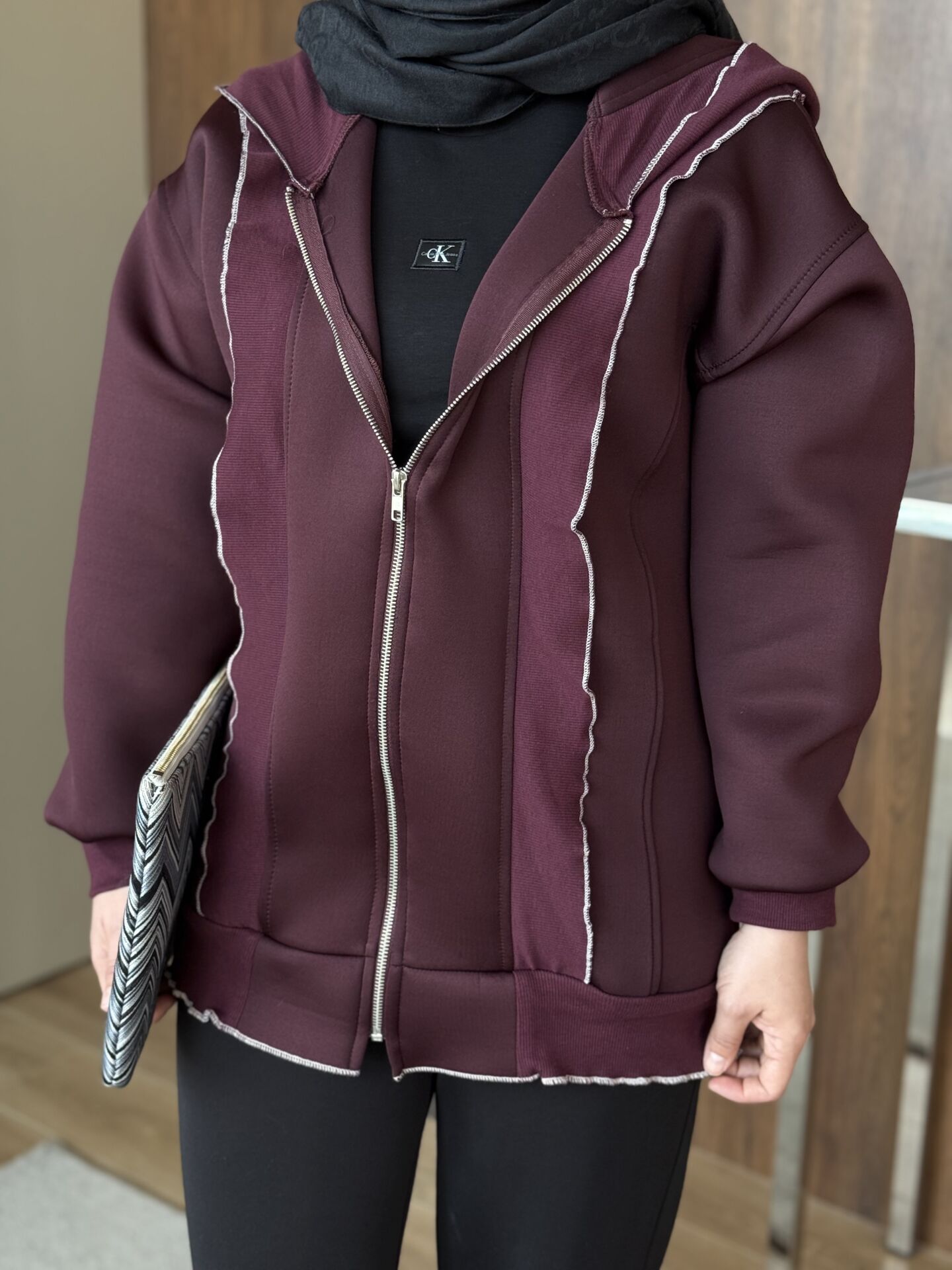 Fırfır Detaylı Hırka BORDO