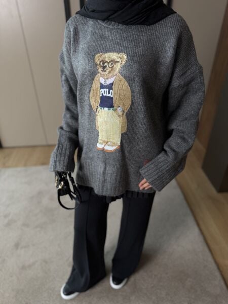 Baskılı Ayıcıklı Kazak