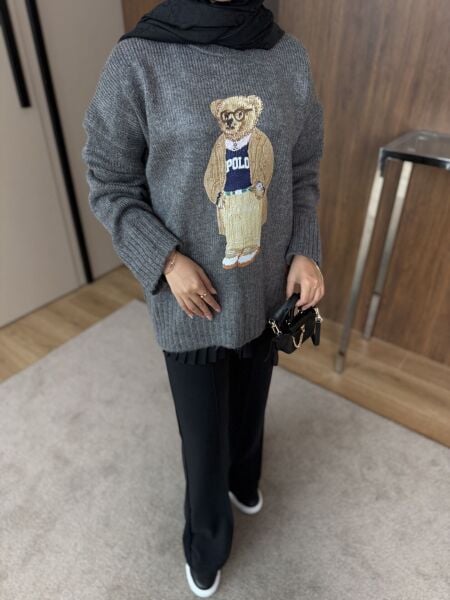 Baskılı Ayıcıklı Kazak