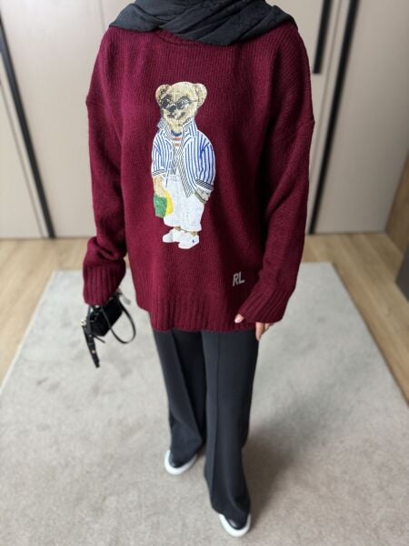 Baskılı Ayıcıklı Kazak