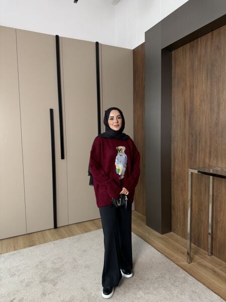 Baskılı Ayıcıklı Kazak