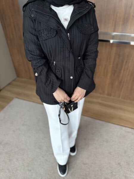 Kapitöne Taşlı Ceket