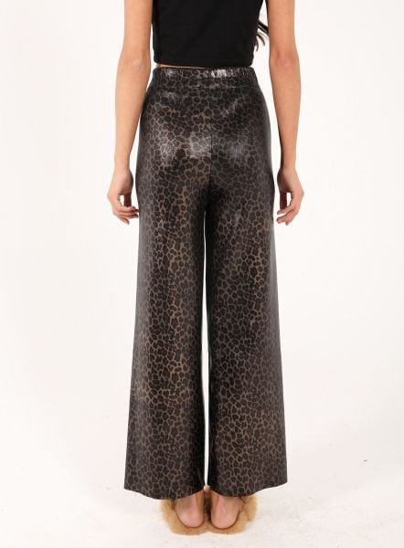Varak detaylı leopar pantolon