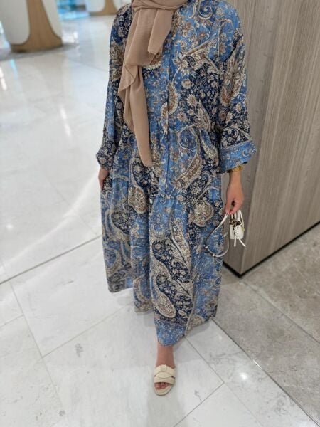 Desenli / Mavi Lily Elbise