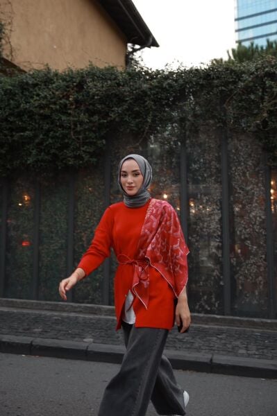 Asimetrik Tunik Kırmızı