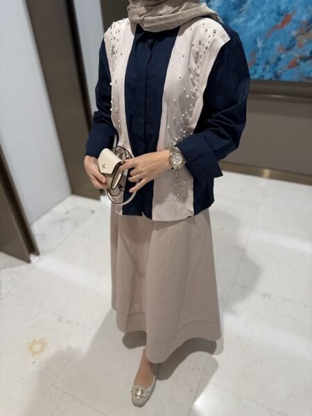 İpkyl taşlı gömlek lacivert