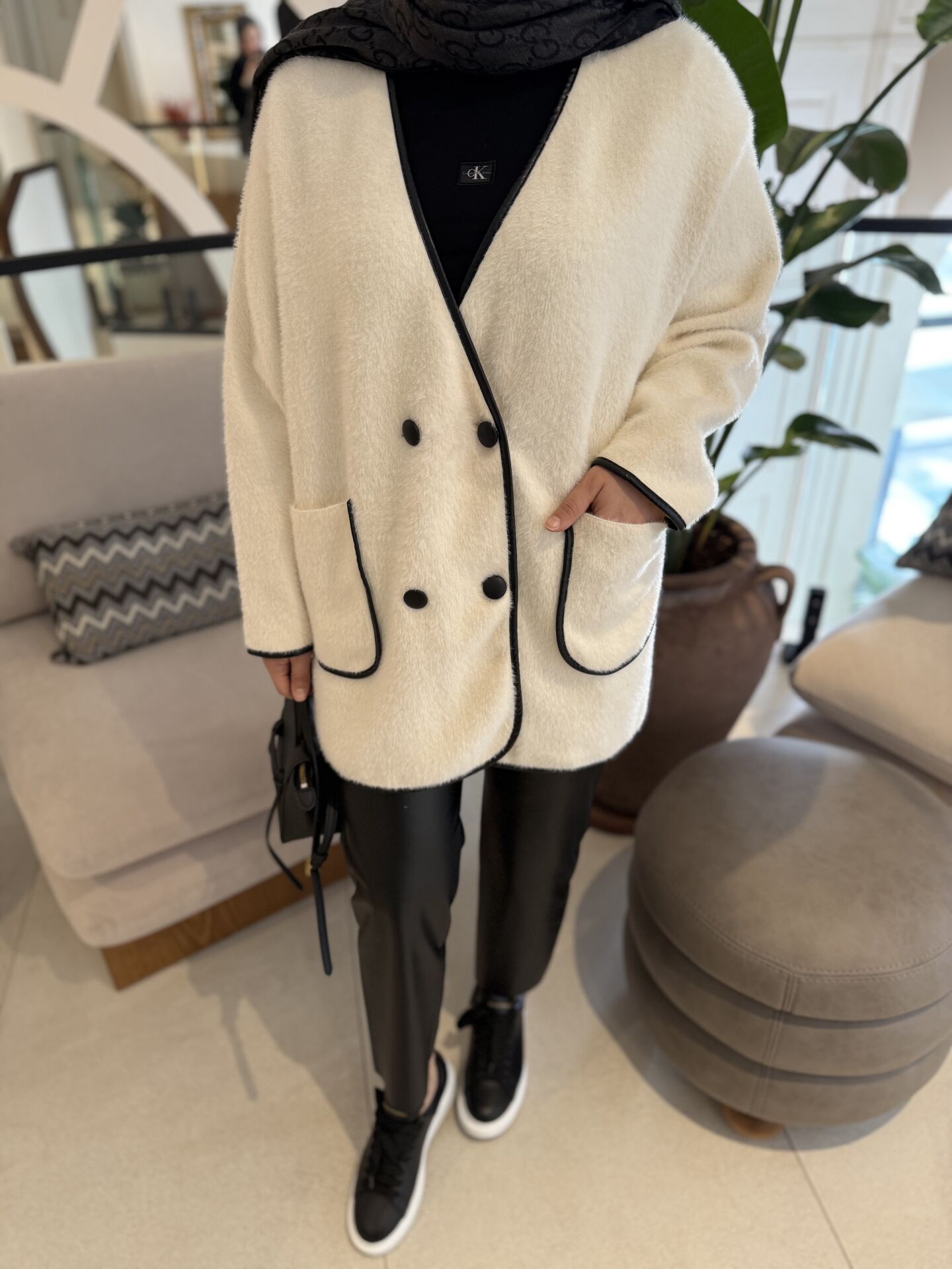 Pera Angora Hırka / Ekru