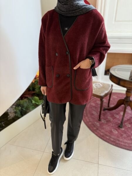 Pera Angora Hırka / Bordo