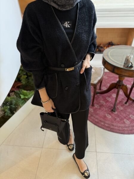 Pera Angora Hırka / Siyah