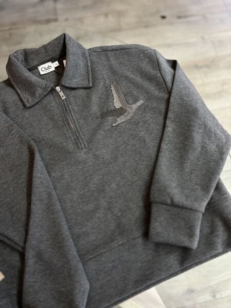 Bym Gri Fermuarlı Sweatshirt