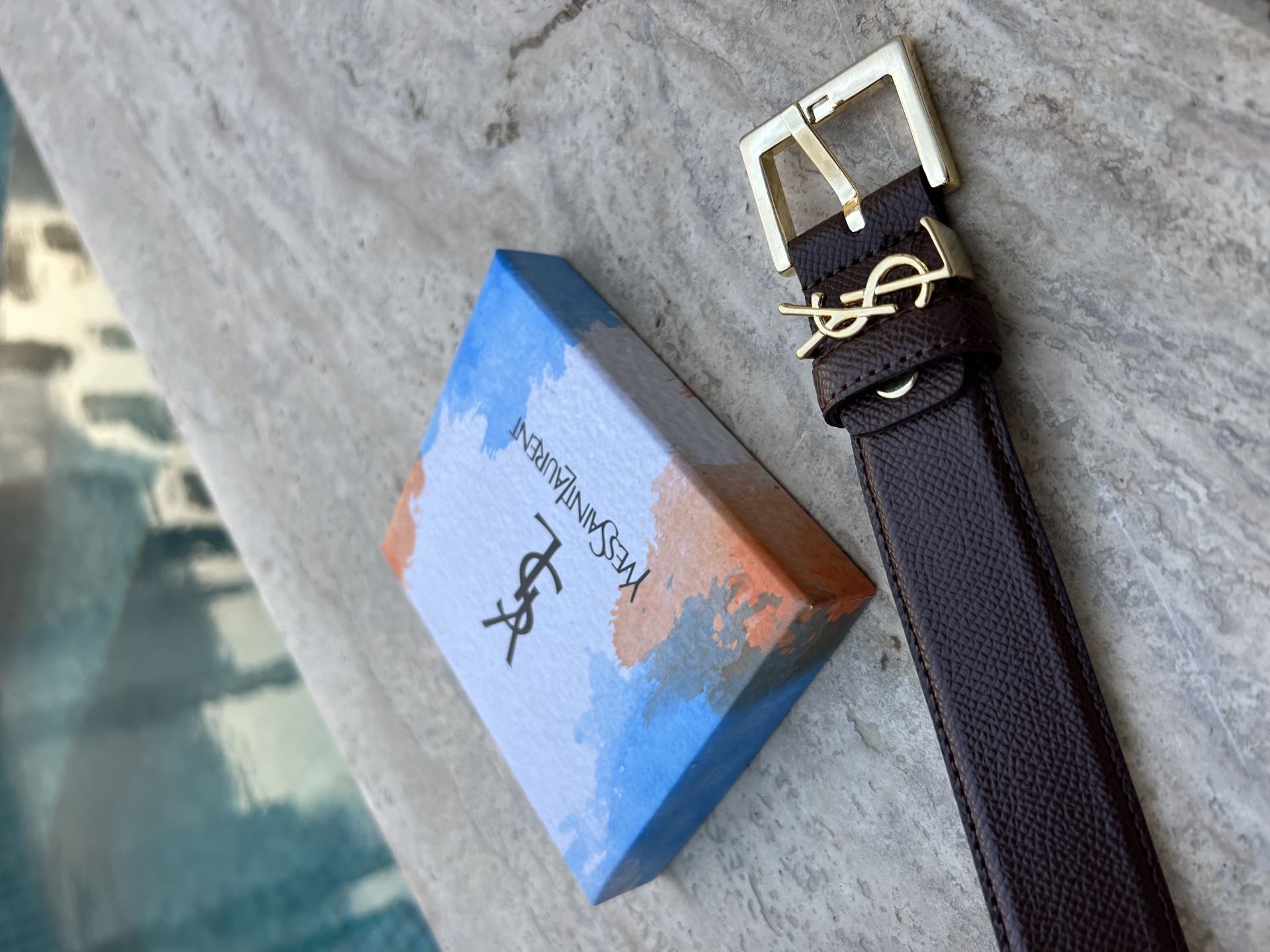 Ysl kemer kahverengi