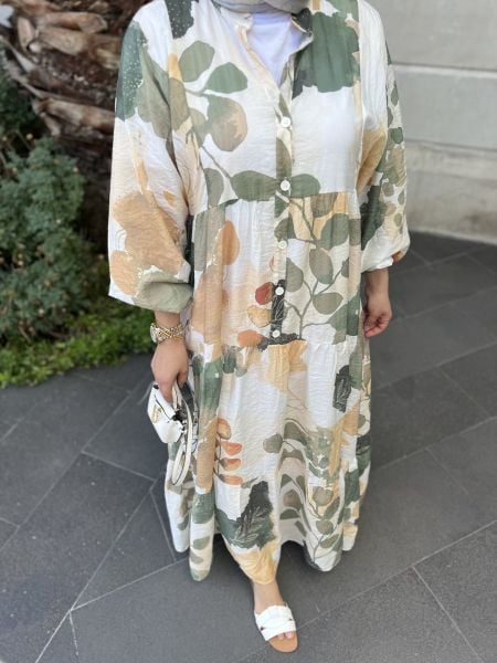 Batik elbise yeşil