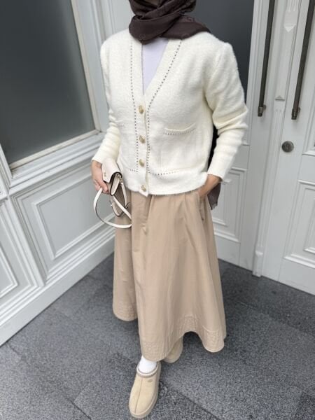 Angora Şeritli Hırka