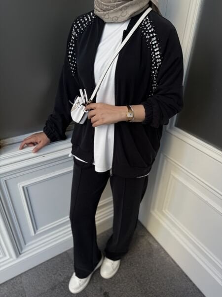 Premium Taşlı Eşpfman Takımı Antrasit