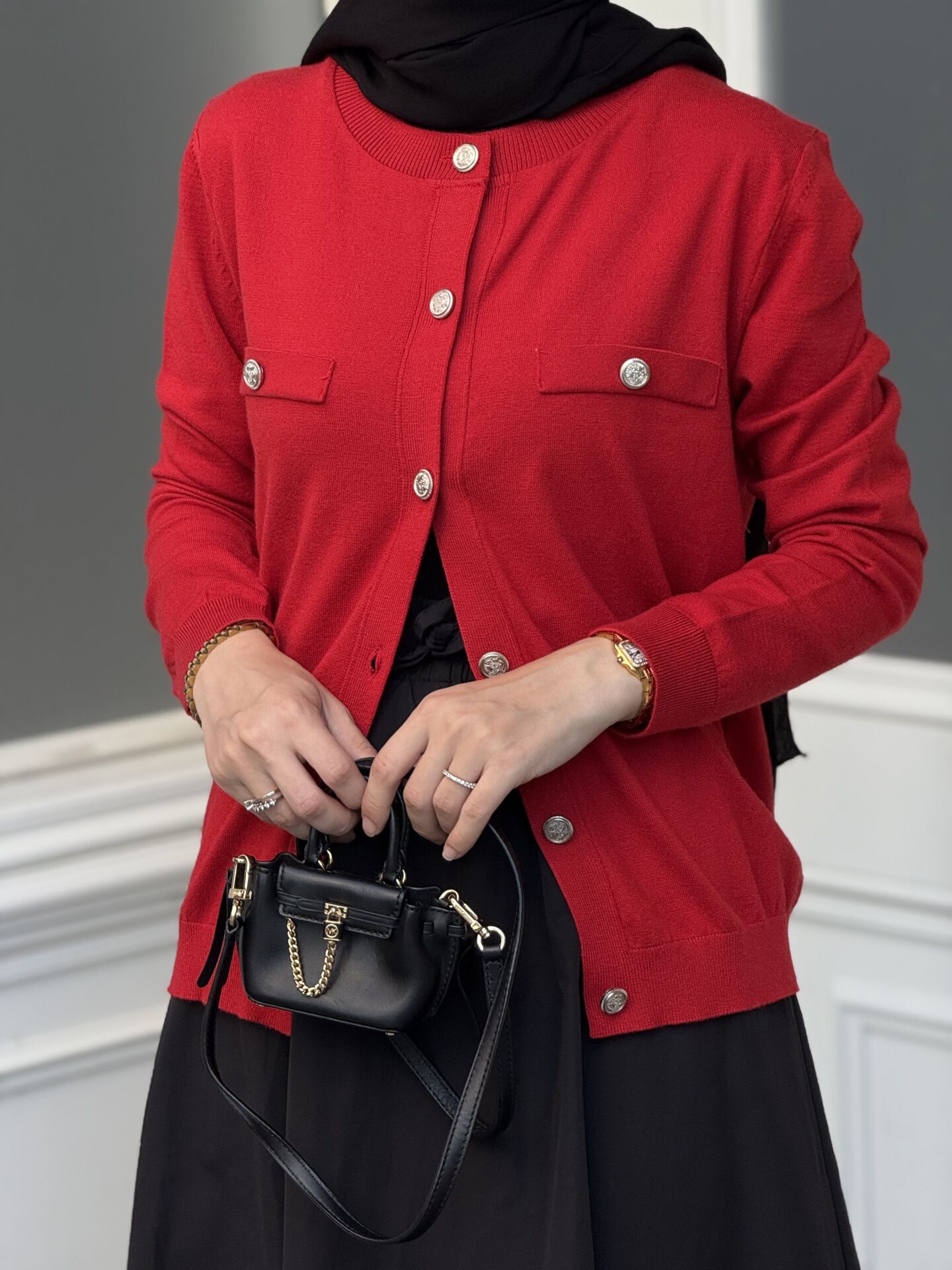 Merserize Triko Hırka Kıırmızı